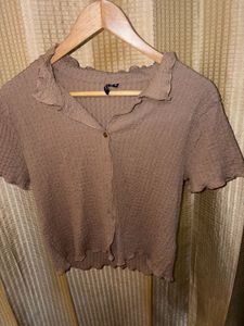 Brown Textured Top