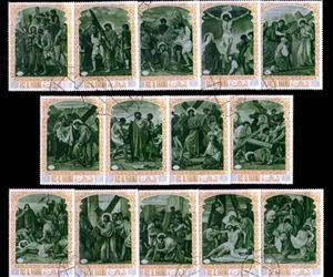 14 Vintage Religious Stamp Collection