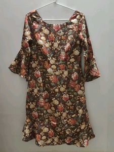 Floral Print Bell Sleeve Dress