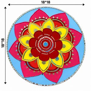 Vibrant Floral Mandala Wall Decor- lippan art