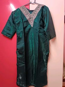 Embroidered Teal Kurta with pants