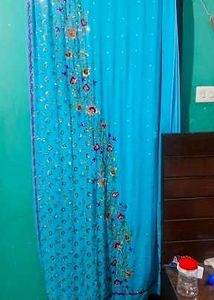 Embellished Blue Saree
