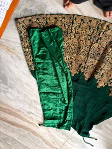 Elegant Green Embroidered Lehenga Skirt