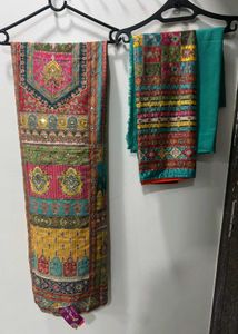 Multicolor Printed Dress Material
