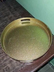 Sparkling Gold Round Serving Tray