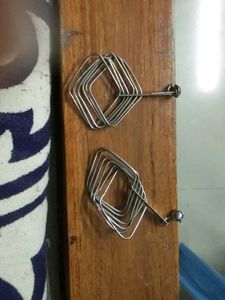 Steel Earrings Geometrical Shape,  New