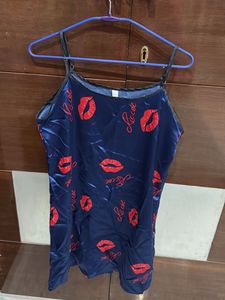 Silky Slip Dress - Kiss Print