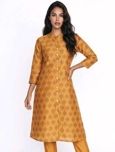 Stylish Mustard Printed Kurta