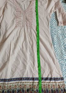 Elegant cream Embroidered Kurta