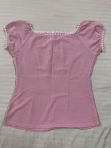 Cute Pink Puff Sleeve Top