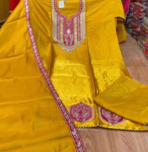 Vibrant Yellow Embroidered Kurta Set