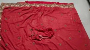 Elegant Red Embellished Saree