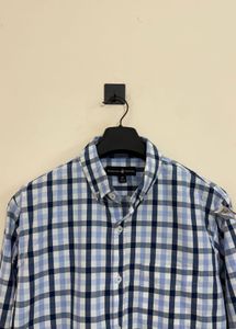 Men's Blue Gingham Check Shirt