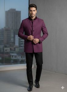 Stylish Purple Bandhgala Jacket