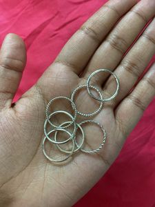 Silver tone Stacking Ring Set