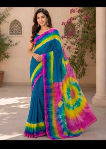 Vibrant Tie-Dye Saree