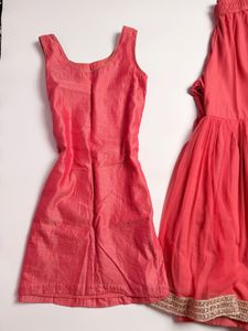 Pink Embroidered Sharara Set