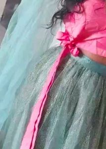 price reduced - Elegant Pink & Green Girls lehenga