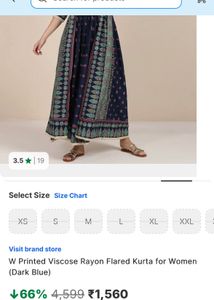 Navy Blue Printed Kurta Dreas