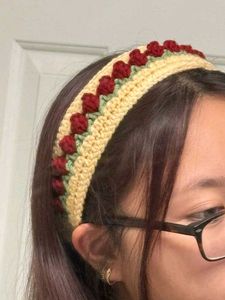 Handmade Crochet Strawberry Headband