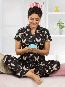 Cute Butterfly Print Pajama Set