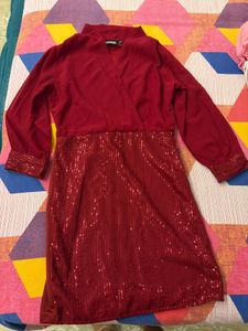 Sparkling Red Sequin Party Dress