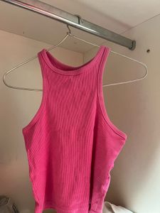 Ribbed Racerback Tank Top - Hot Pink