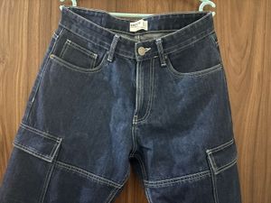 SNITCH CARGO JEANS NAVY BLUE MEN