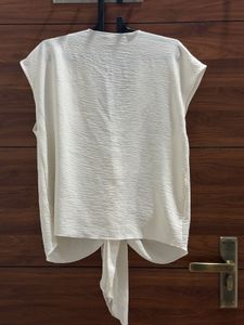 White Twist-Front Top