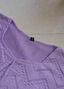 Sheer V-Neck Peplum Top