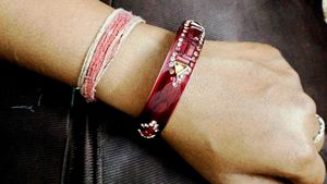 Elegant Red & Crystal Bangle