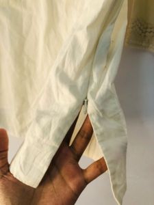 Cream Crochet Trim Tunic