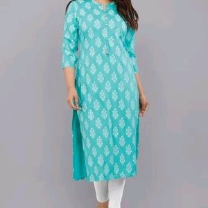 SKY BLUE Office And Regular Wear Kurta