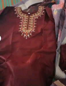 Elegant Maroon Kurta Set with Dupatta