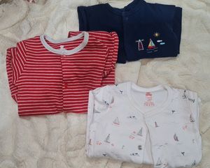 Set Of 3 Baby Rompers- 0-3m