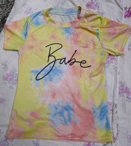 Tie-Dye "Babe" Graphic T-Shirt