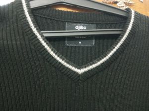 Men's Black V-Neck Sweater