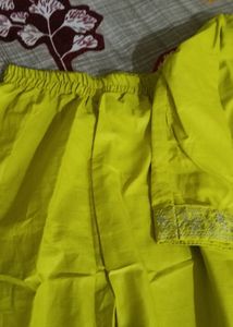 Lime Green Embroidered Kurta Set