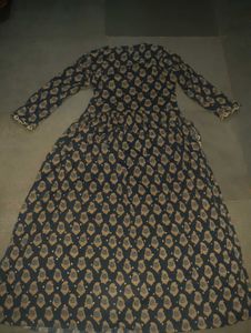 Elegant Navy Blue Printed Kurta