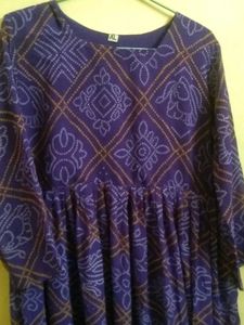 Purple Bandhani Print Kurta