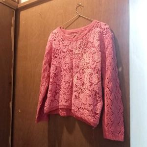 Pink Crocheted Sweater