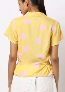 Yellow Polka Dot Button-Up Shirt
