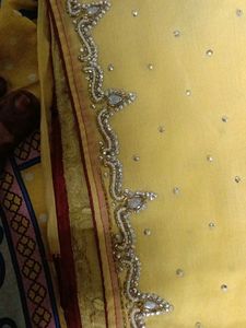 Beautiful Yellow Embellished Saree