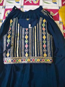 Stylish Navy Blue Embroidered Lehenga Choli Set