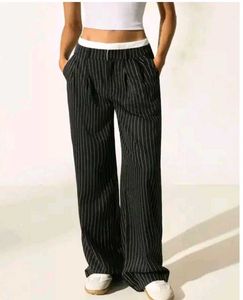 Chic Pinstripe Wide Leg Pants