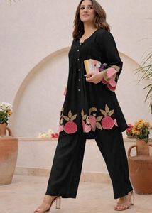 Elegant Black Embroidered Co-ord Set