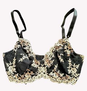 Elegant Black Floral Lace Bra