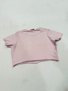 Cute Pink Cropped T-Shirt