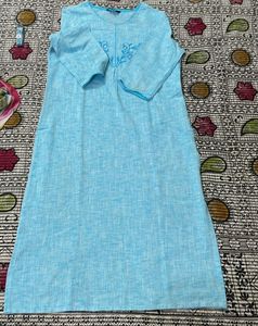 Sky Blue Yolk Embroidered Kurta Women’s