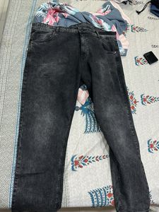 Stylish Washed Black Denim Jeans